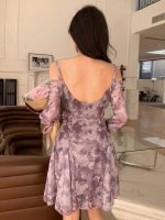 لباس پرنسسی طرح اب رنگی استر دار دخترانه و زنانه کد 7817 - Image 9