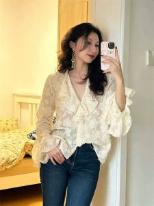 شومیز مجلسی دخترانه و زنانه کد 7935 - Image 8