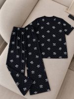 ست دو تیکه دخترانه و زنانه تیشرت و شلوار کد8054 - Image 4