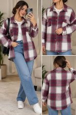 شومیز چهار خونه دخترانه و زنانه کد 9482 - تصویر 2