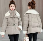 کاپشن یقه خز  پفکی با رنگبندی پاستیلی دخترانه و زنانه کد g9641 - تصویر 3