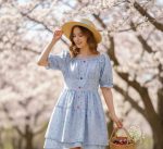پیراهن نخی عروسکی پرنسسی دخترانه و زنانه کد 9728