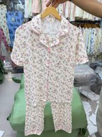 ست دو تیکه راحتی بلوزجلو دکمه و شلوار نخ پنبه وارداتی دخترانه و زنانه کد 9758