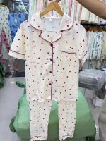 ست دو تیکه راحتی بلوزجلو دکمه و شلوار نخ پنبه وارداتی دخترانه و زنانه کد 9757 - تصویر 2